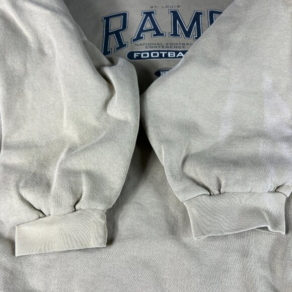 Y2K NFL St Louis Rams Football Sweatshirt Extra Extra Large Tan Faded Crewneck - Picture 5 of 16